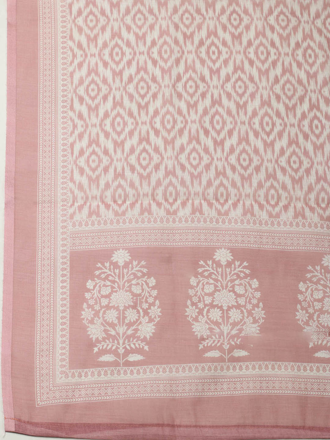 Embroidered Linen Blend Unstitched Suit With Pant &amp; Dupatta