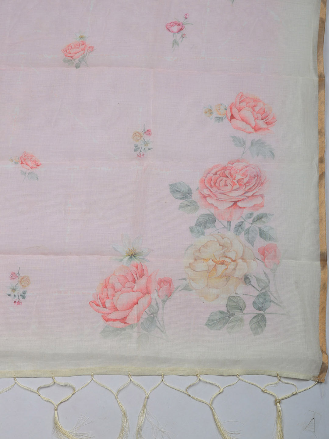 Embroidered Cotton Blend Unstitched Suit With Pant &amp; Dupatta