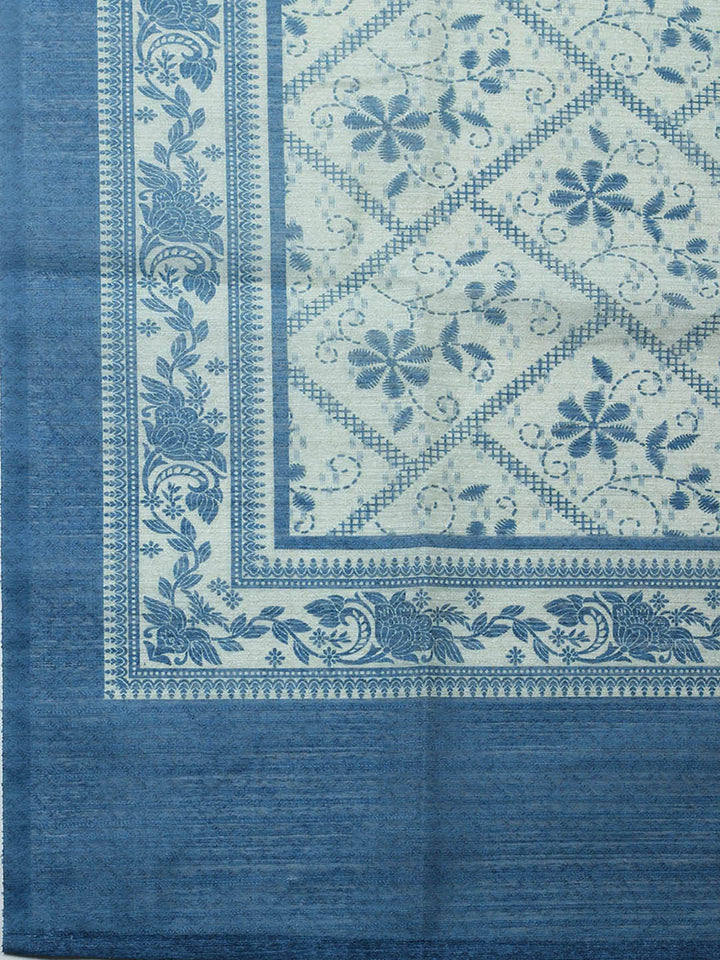 Embroidered Chanderi Unstitched Suit With Pant &amp; Dupatta