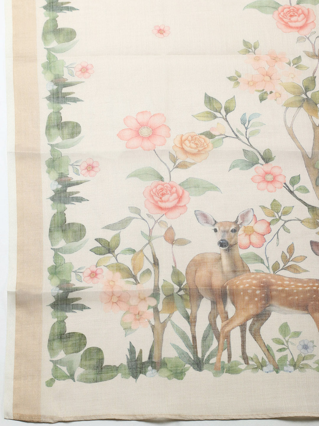 Printed Cotton Blend Unstitched Suit With Pant &amp; Dupatta