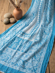 Printed Cotton Blend Unstitched Suit With Pant & Dupatta