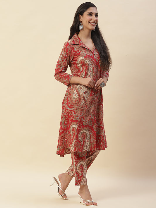 Paisley Printed Cotton Kurta Set