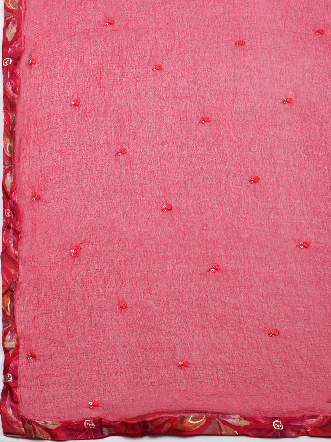Embroidered Cotton Blend Unstitched Suit With Pant &amp; Dupatta