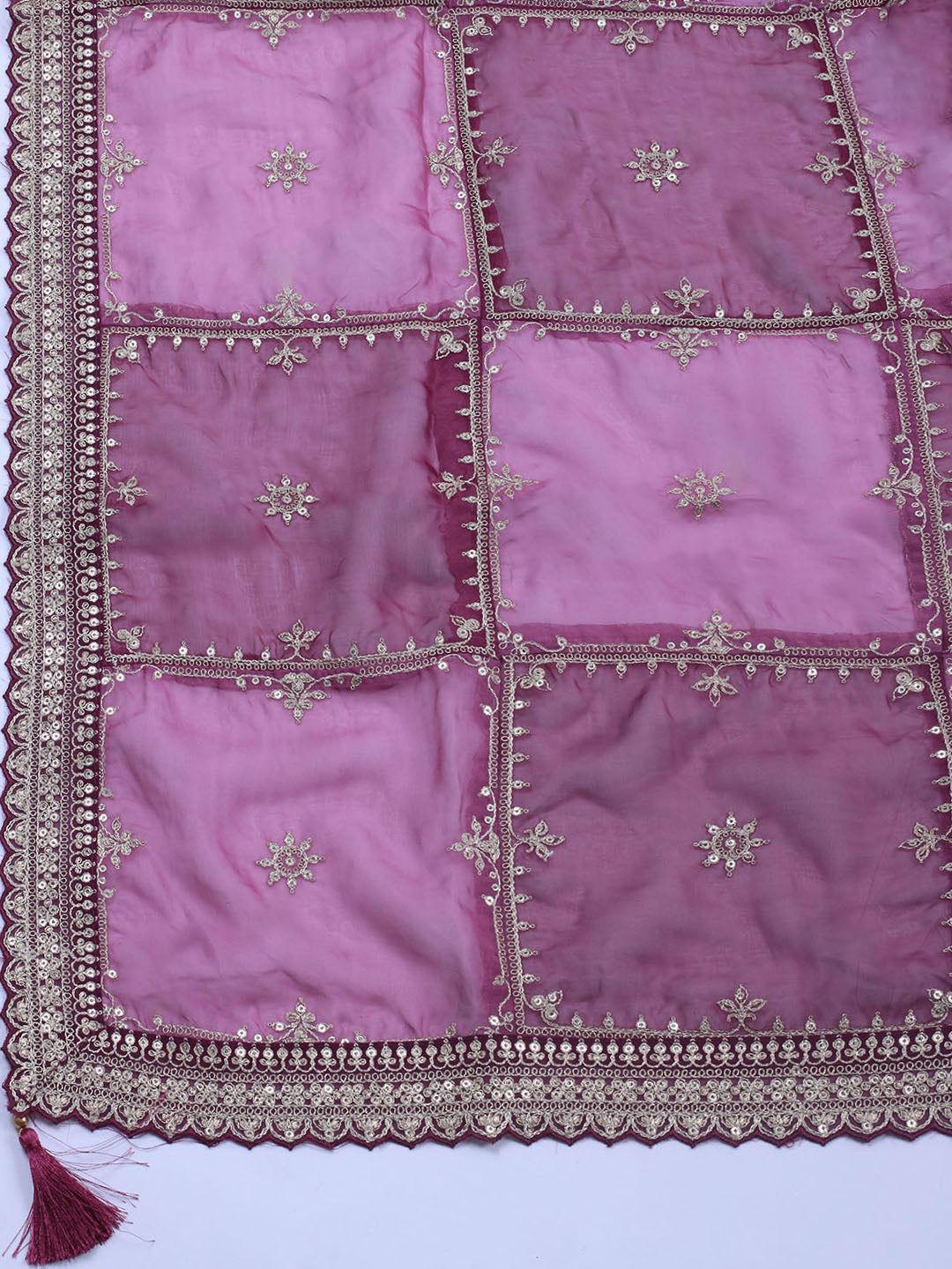 Embroidered Art Silk Unstitched Suit Piece With Dupatta