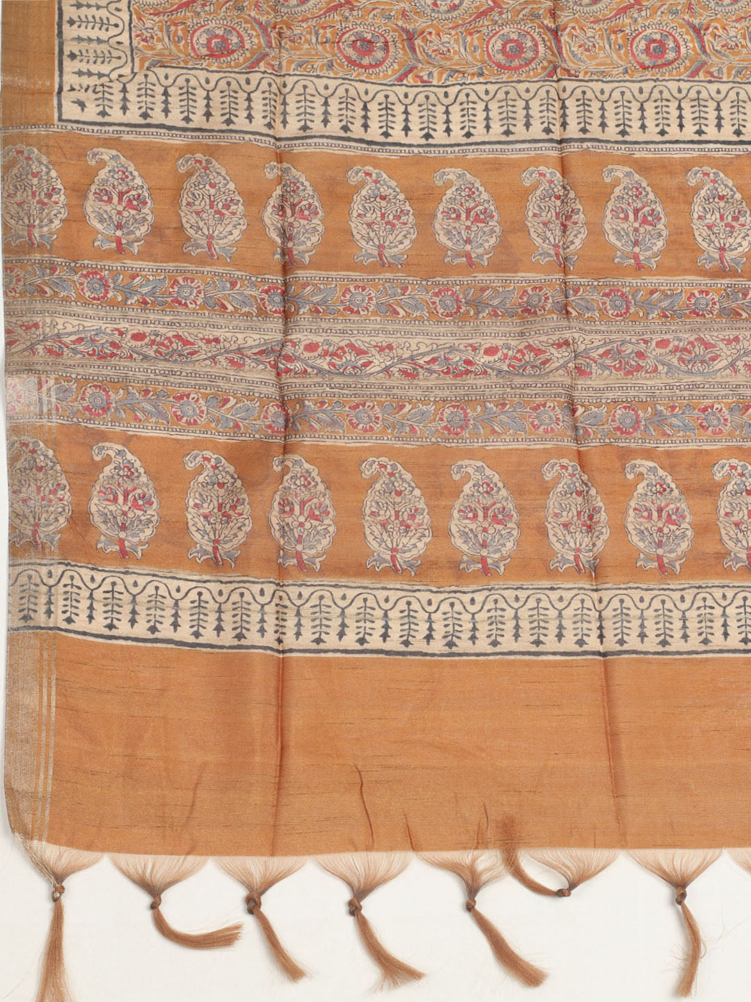 Embroidered Tussar Unstitched Suit With Dupatta
