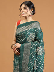 Bandhani Print Art Silk Woven Saree