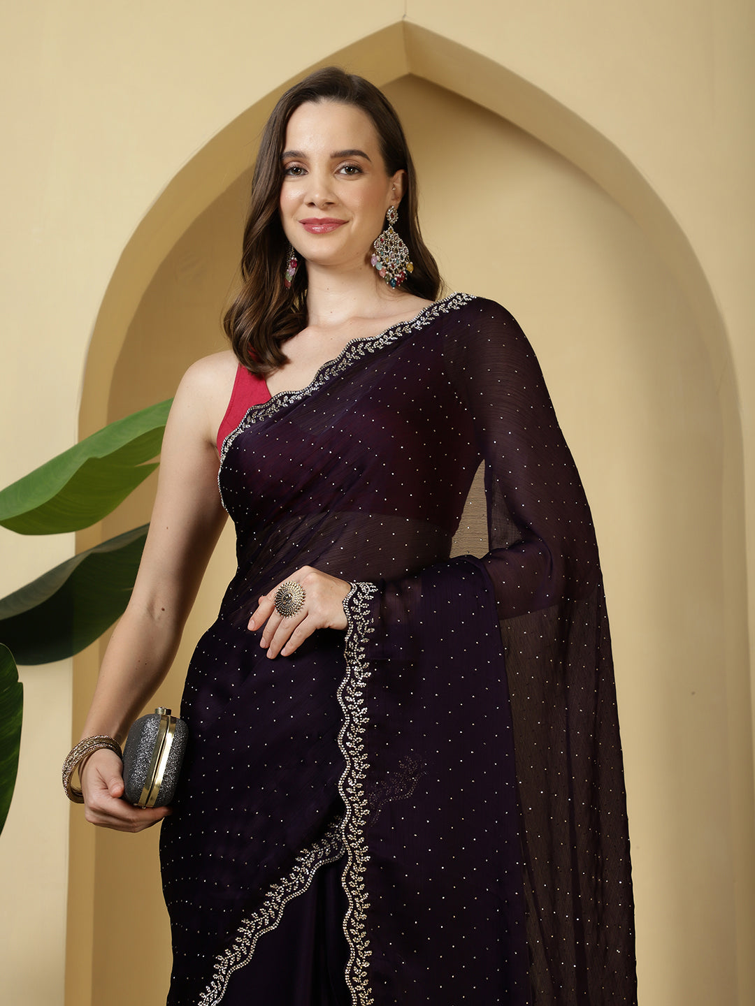 Digital Printed Chiffon Saree
