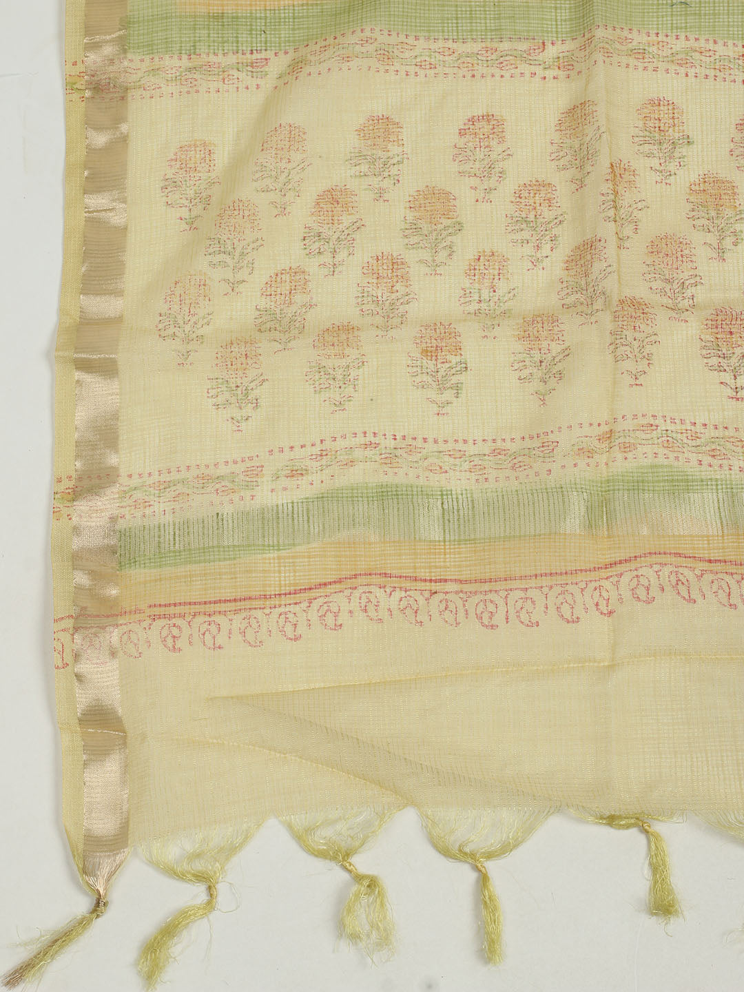Printed Cotton Unstitched Suits Printed Suit With Pant &amp; Dupatta