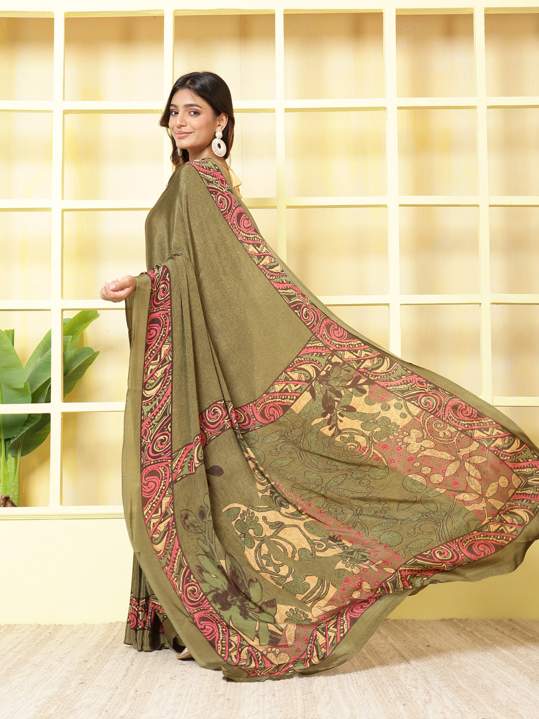 Digital Printed Crepe Saree