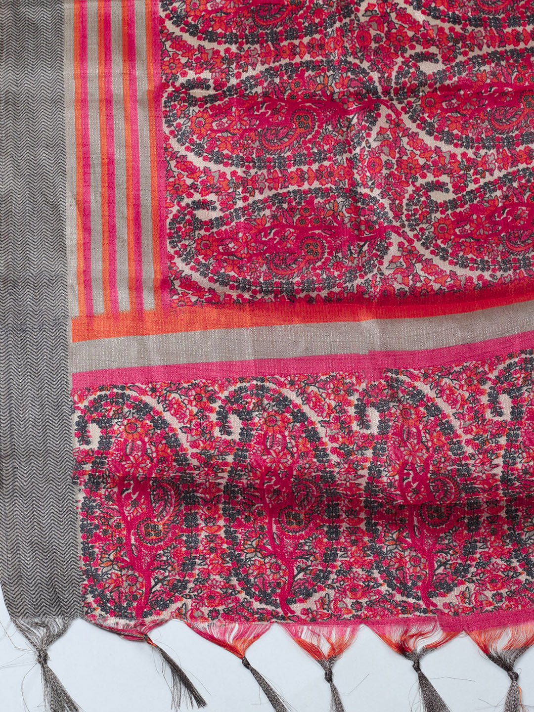 Embroidered Cotton Blend Unstitched Suit With Pant &amp; Dupatta