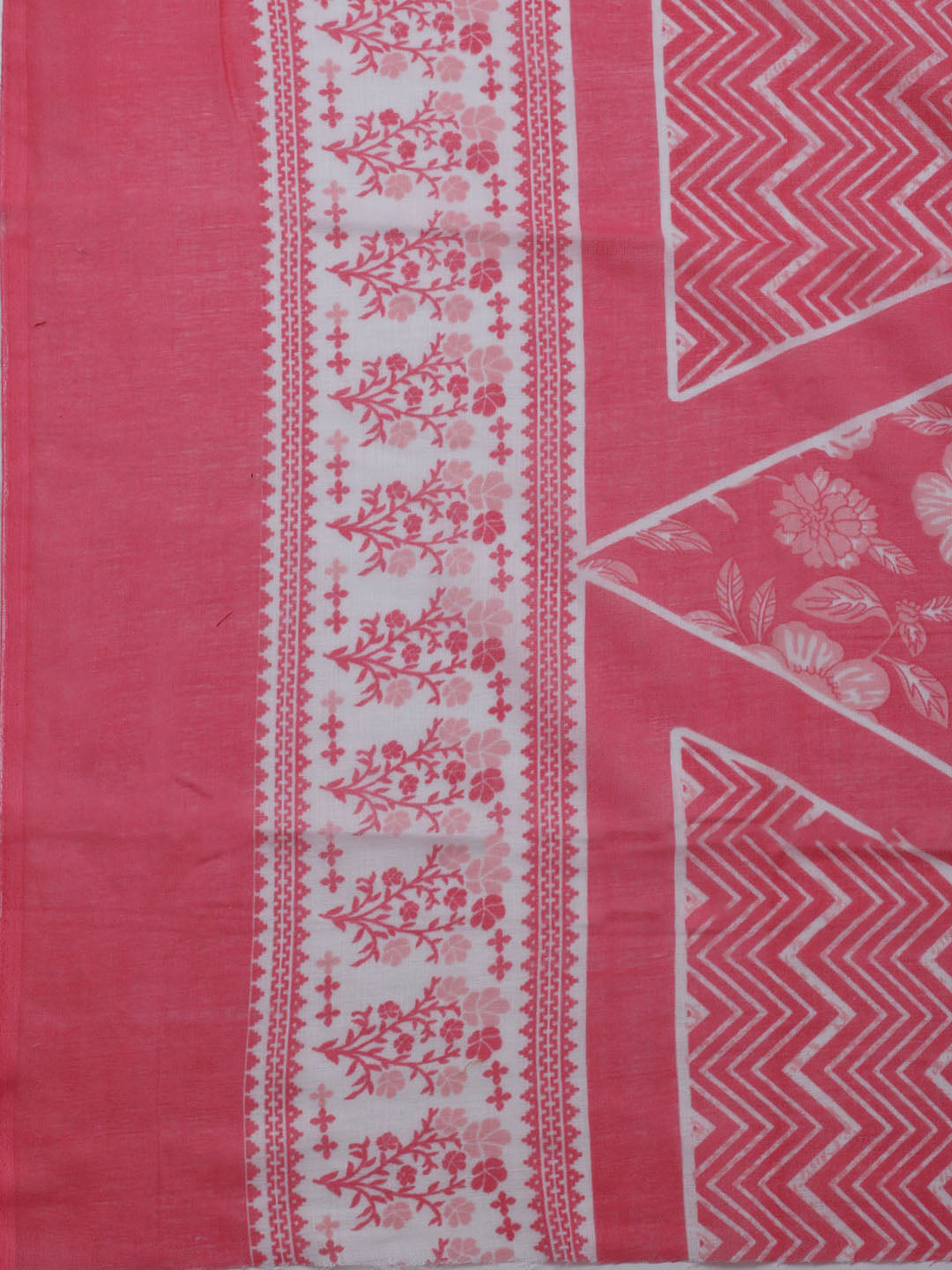 Printed Cotton Blend Unstitched Suit With Dupatta