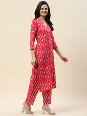 Printed Cotton Kurta With Pants