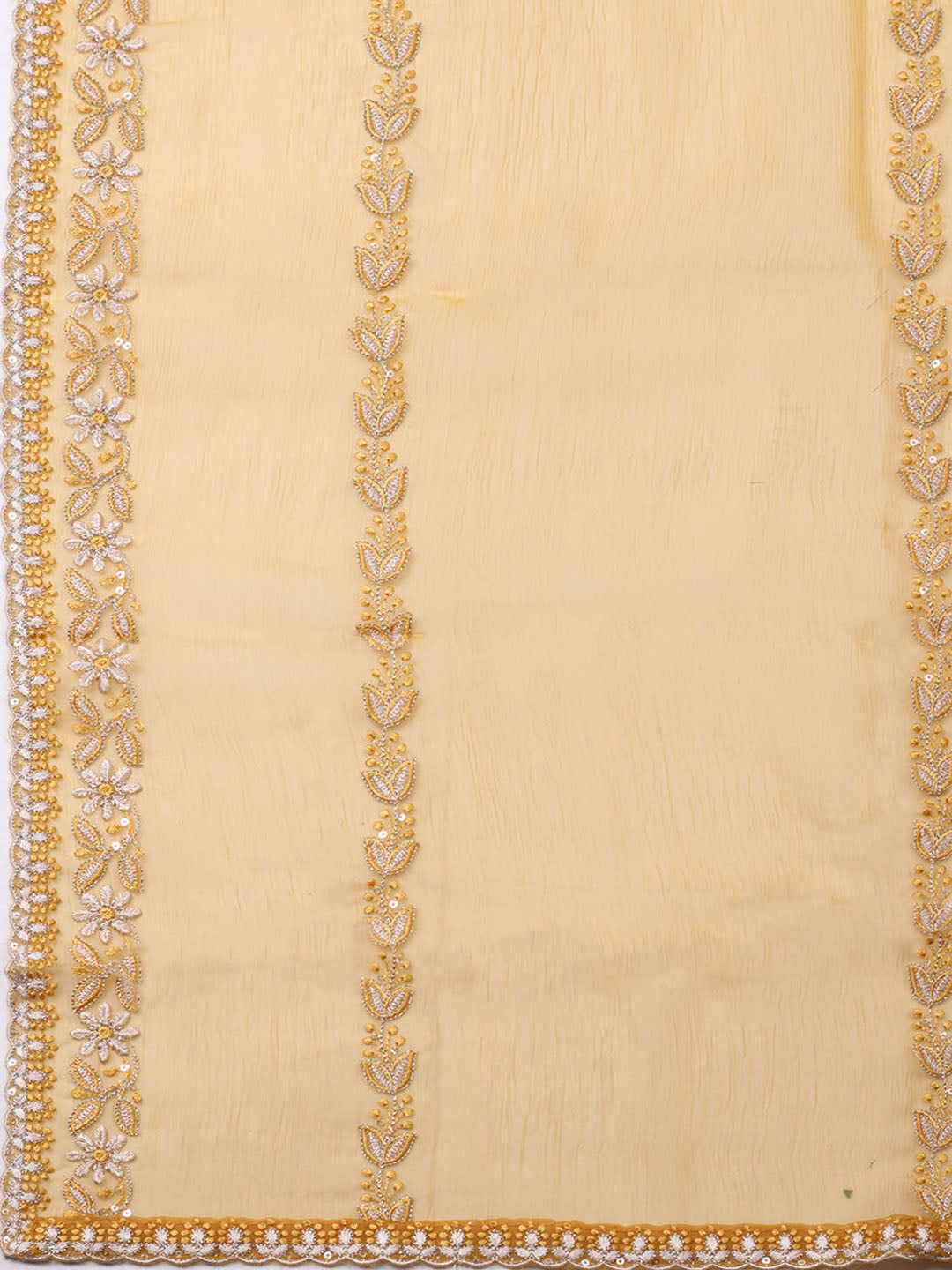 Embroidered Organza Unstitched Suit With Pant &amp; Dupatta