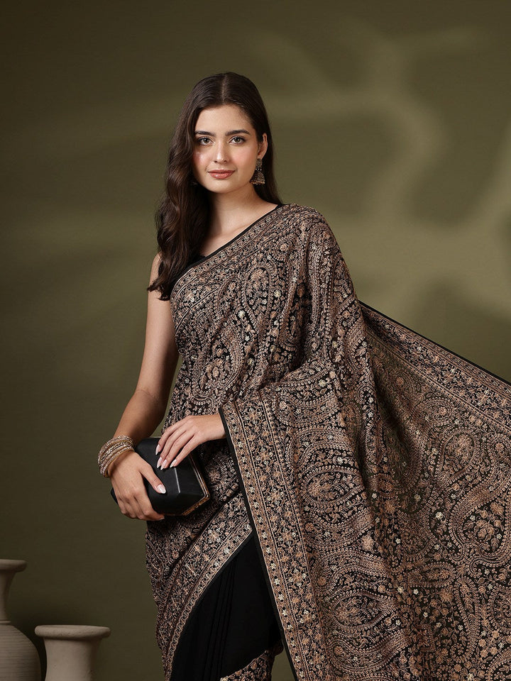 Embroidered Georgette Saree