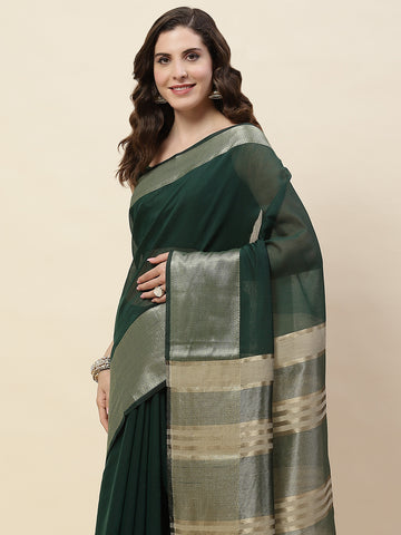 Zari Border Cotton Woven Saree