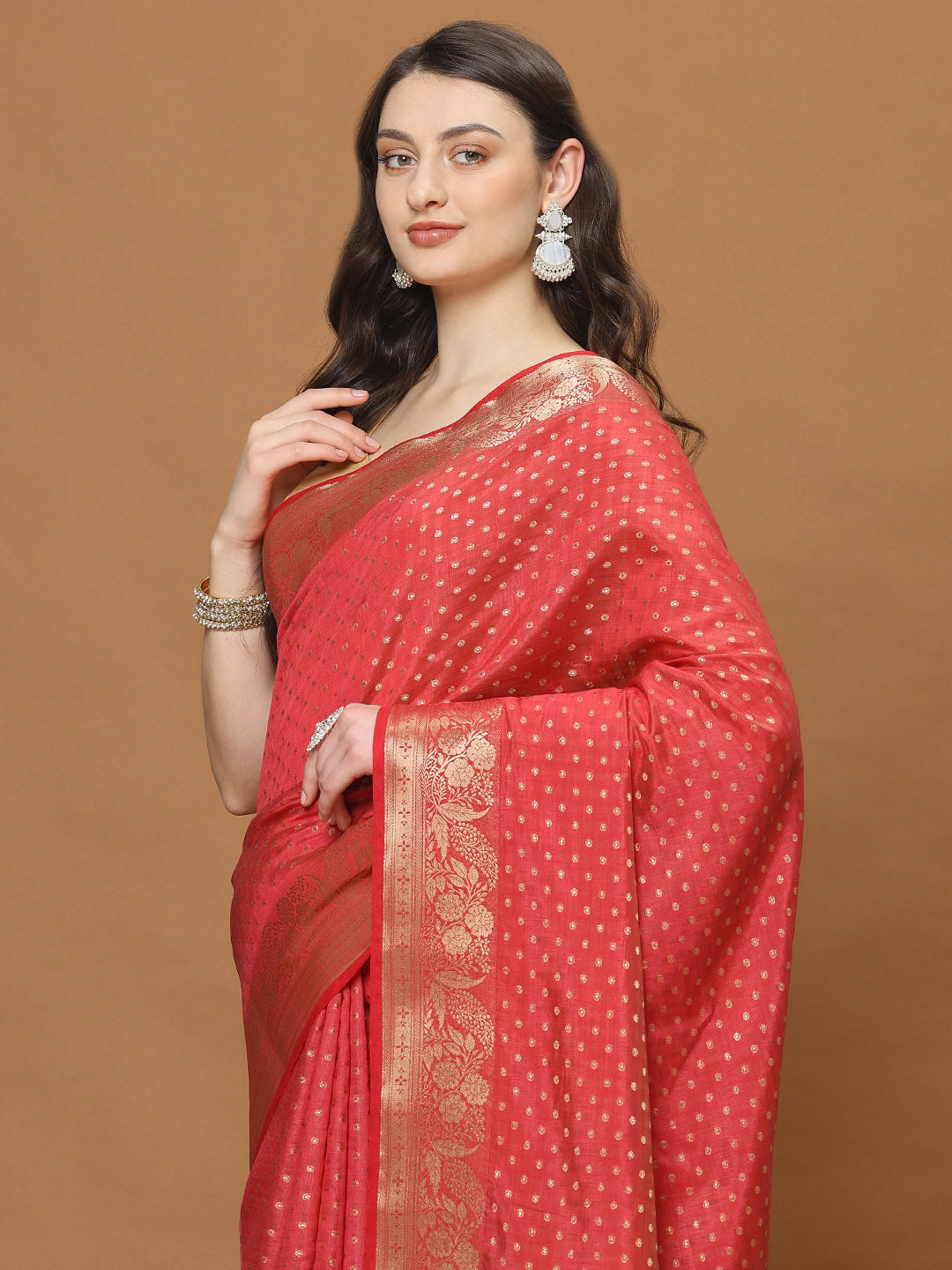 Zari Border Art Silk Woven Saree