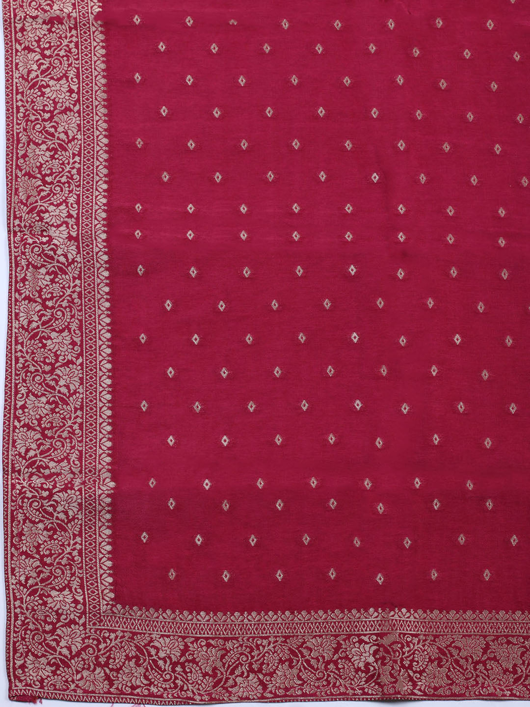 Woven Design Chanderi Unstitched Suit With Pant &amp; Dupatta