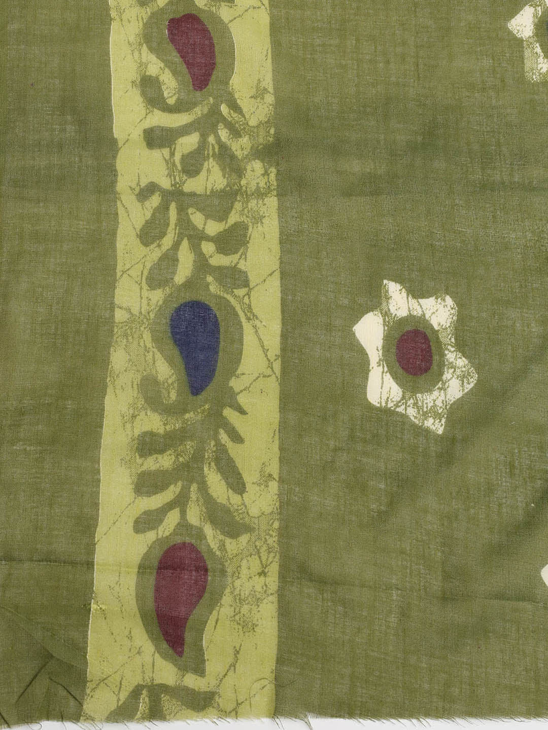 Printed Cotton Blend Unstitched Suit With Dupatta