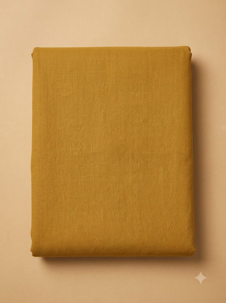 Mustard Cotton Blend Embroidered Unstitched Dress Material