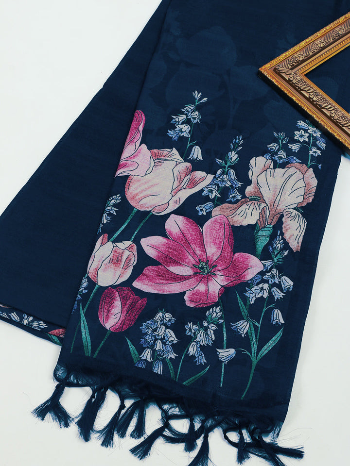 Printed Tussar Saree