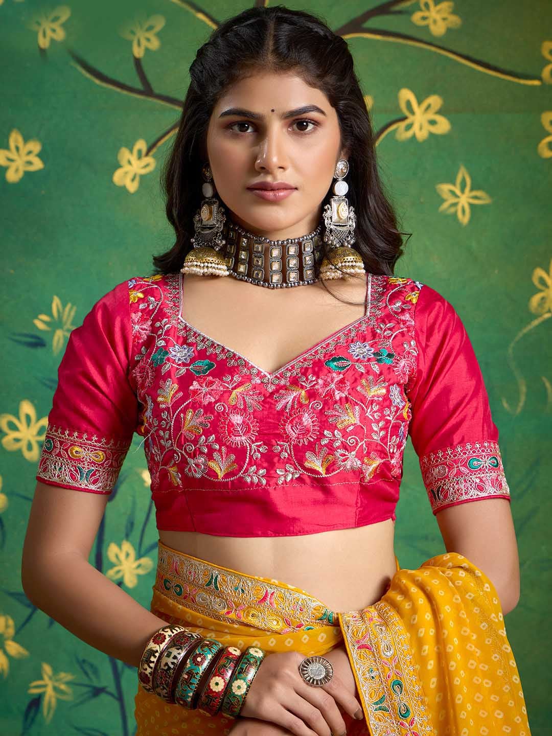 Bandhani Print Georgette Saree