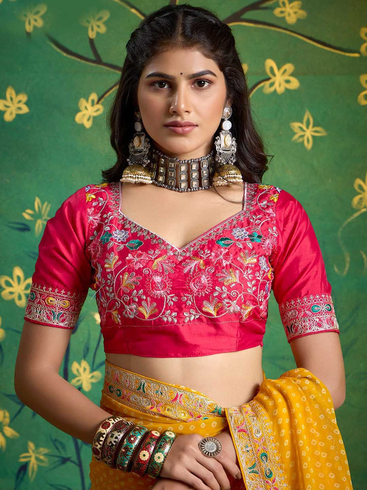 Bandhani Printed Georgette Saree