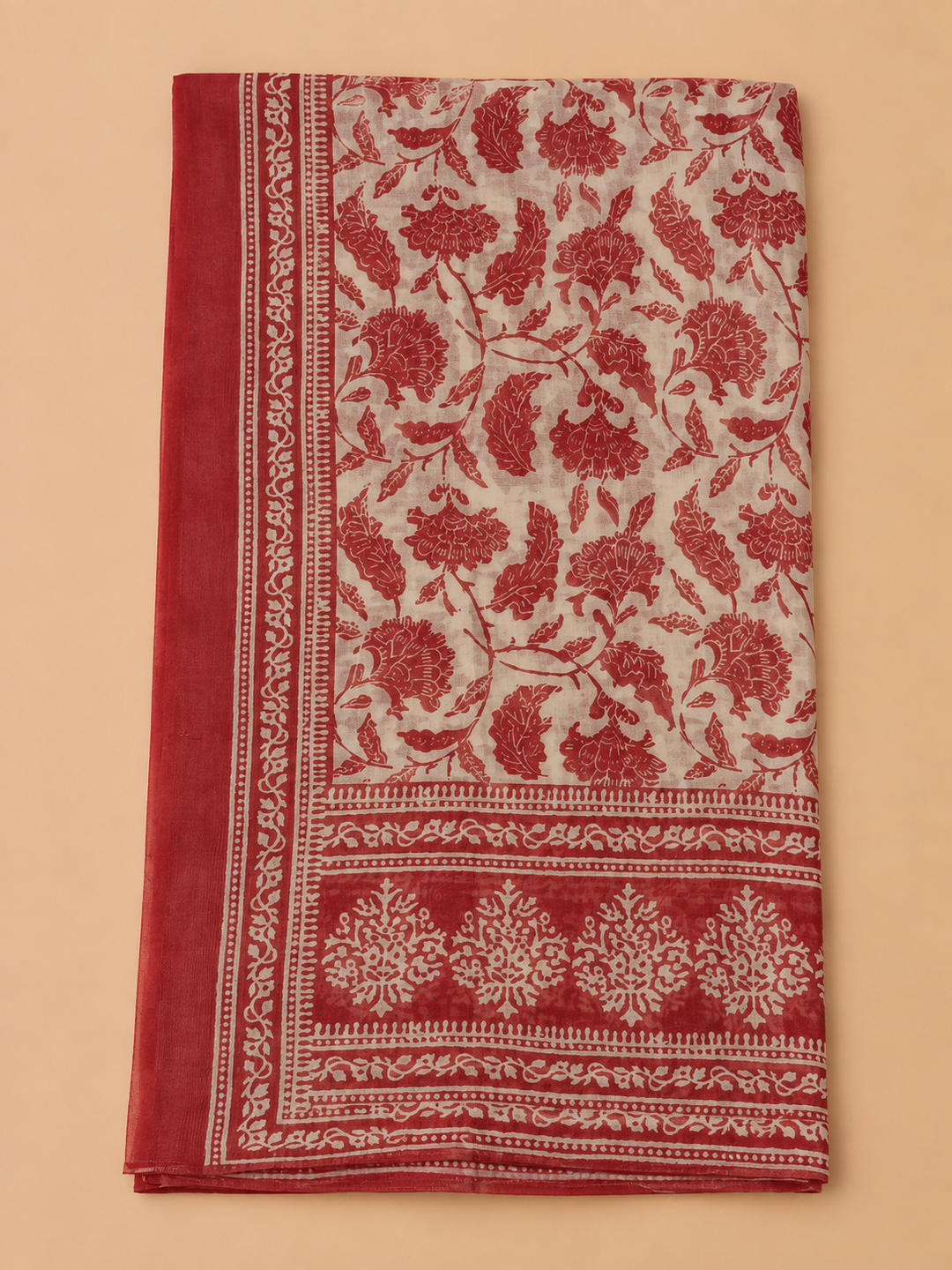 Hot Pink Chanderi Embroidered Unstitched Dress Material