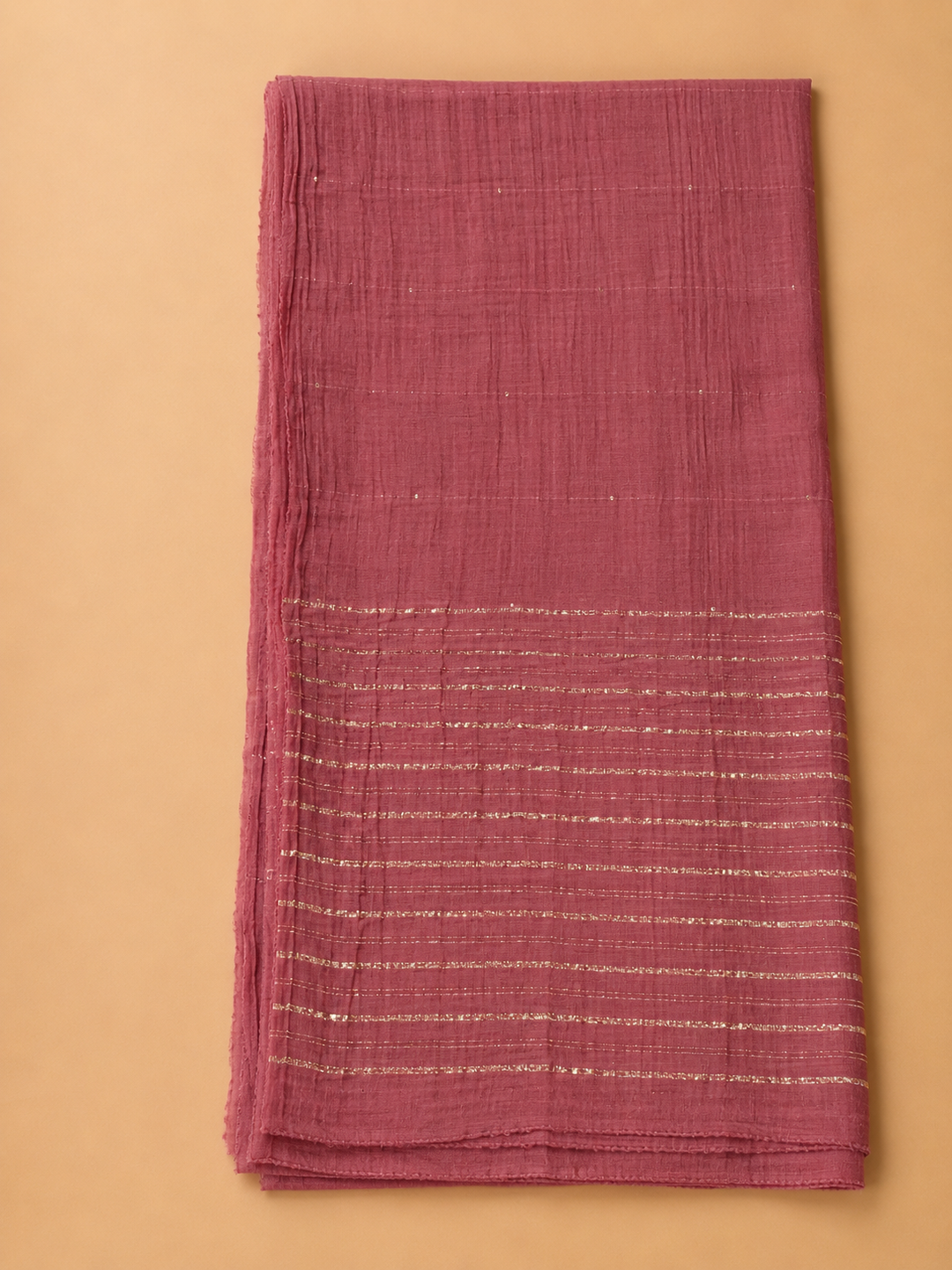 Onion Pink Cotton Blend Embroidered Unstitched Dress Material