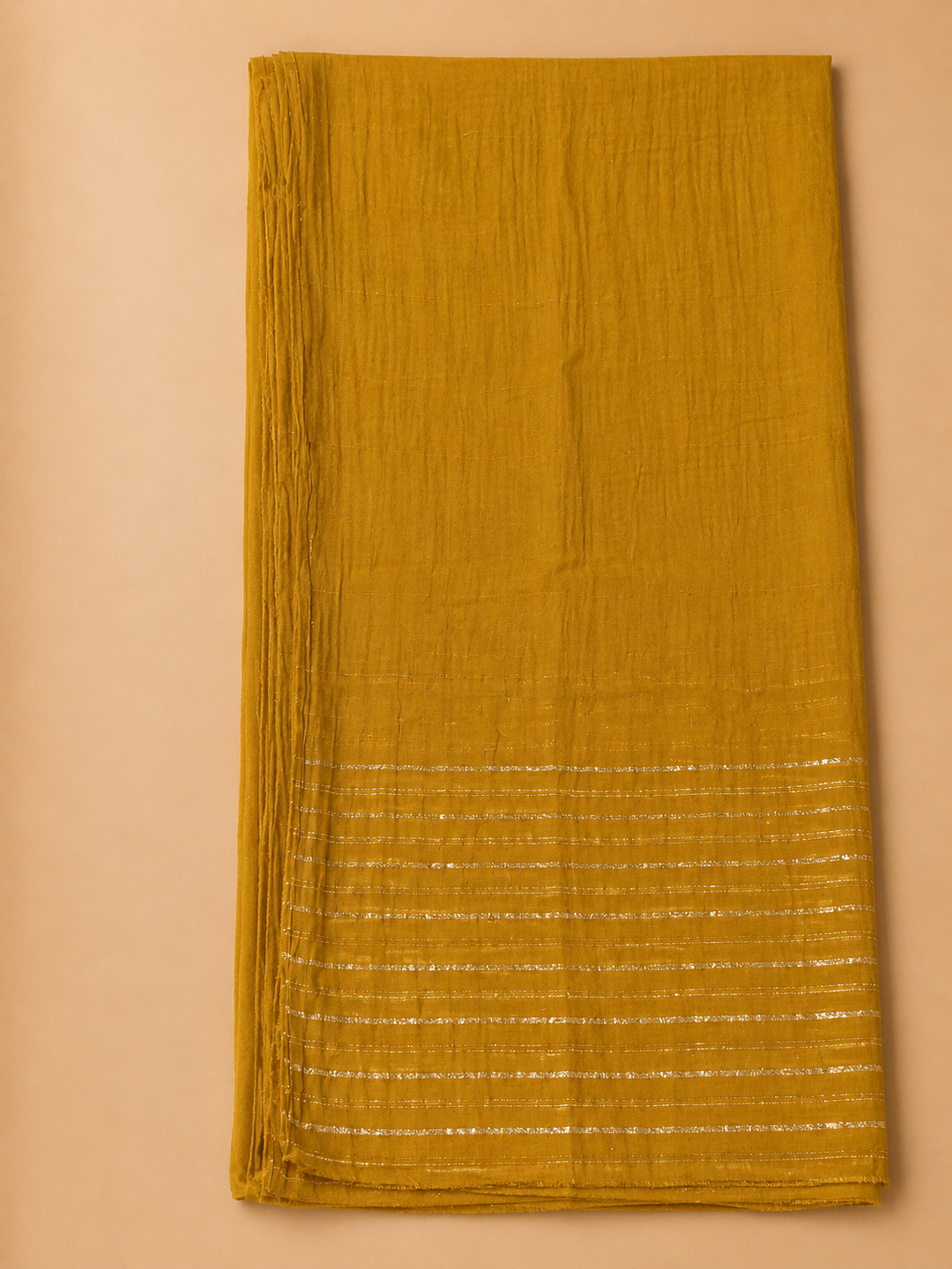Mustard Cotton Blend Embroidered Unstitched Dress Material