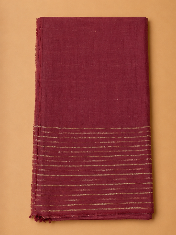 Maroon Cotton Blend Embroidered Unstitched Dress Material