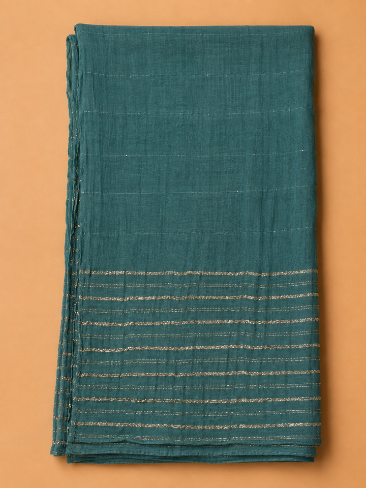 Rama Green Cotton Blend Embroidered Unstitched Dress Material