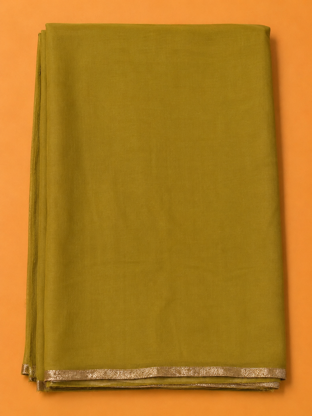 Mehndi Cotton Blend Embroidered Unstitched Dress Material