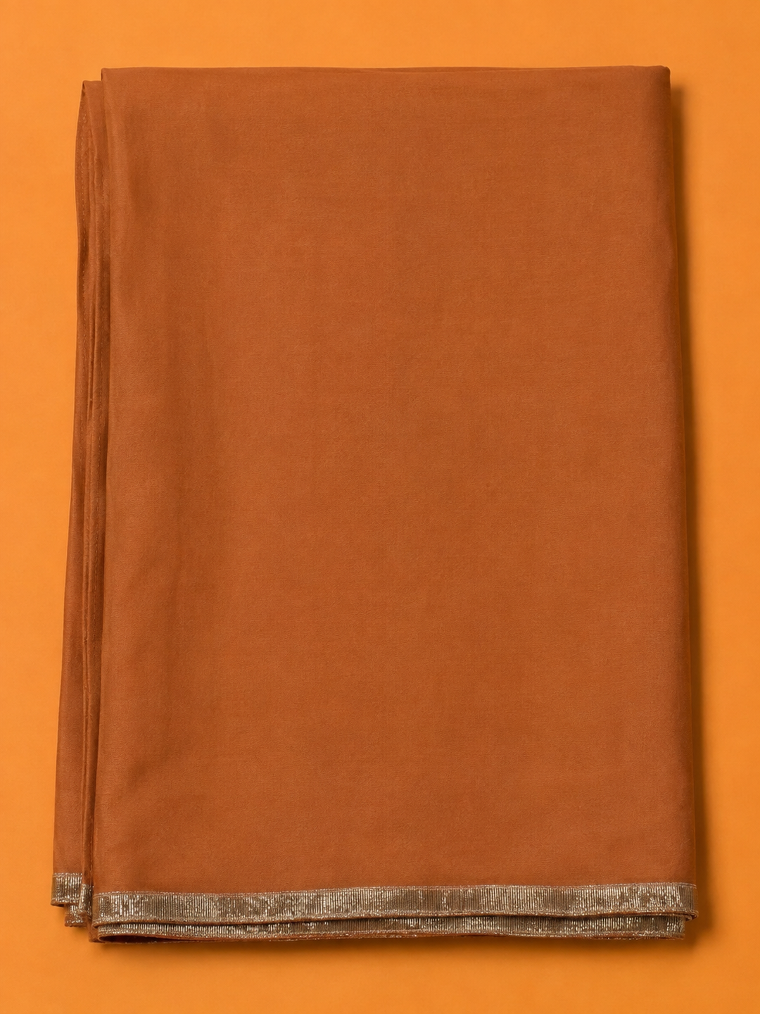Rust Cotton Blend Embroidered Unstitched Dress Material