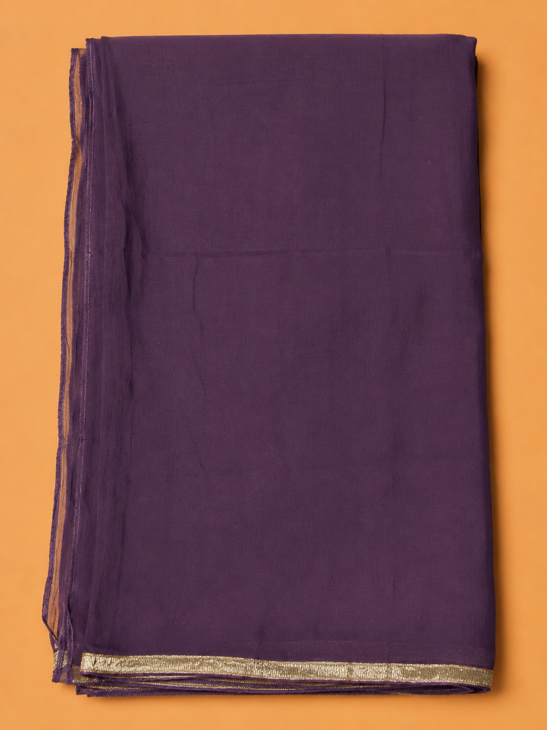 Purple Cotton Blend Embroidered Unstitched Dress Material