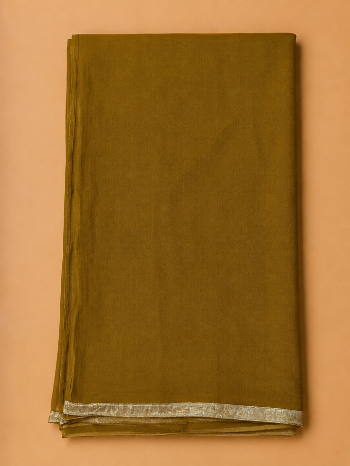 Mehndi Cotton Blend Embroidered Unstitched Dress Material