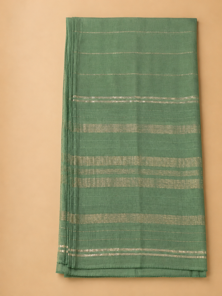Aqua Green Chanderi Embroidered Unstitched Dress Material