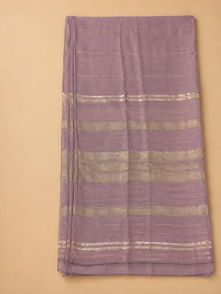 Lavender Chanderi Embroidered Unstitched Dress Material