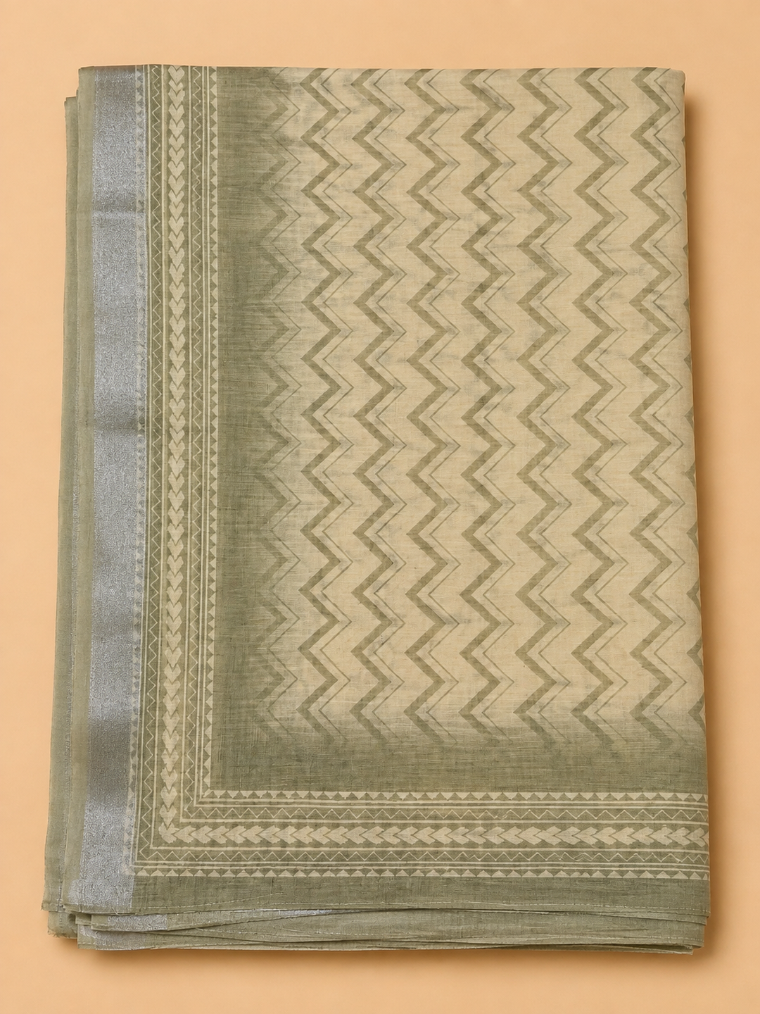 Aqua Linen Blend Embroidered Unstitched Dress Material