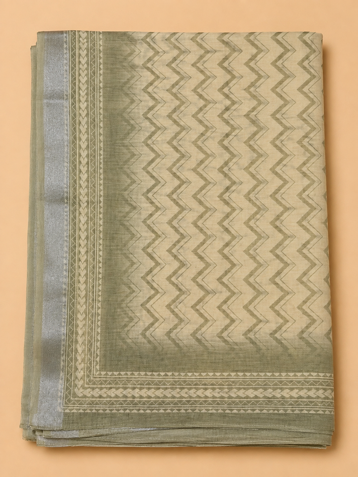 Aqua Linen Blend Embroidered Unstitched Dress Material