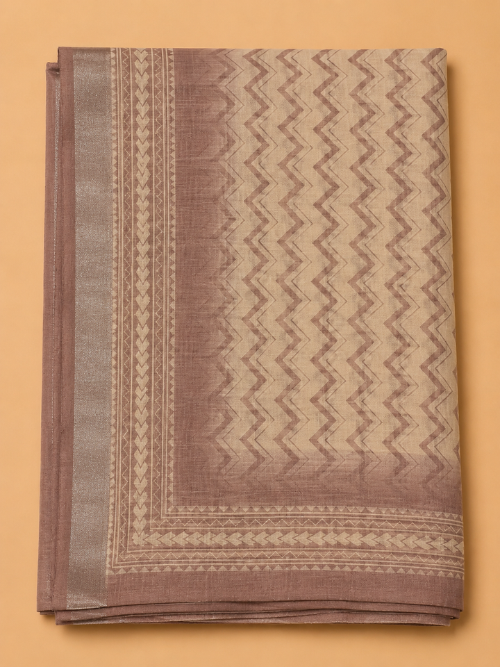 Onion Pink Linen Blend Embroidered Unstitched Dress Material