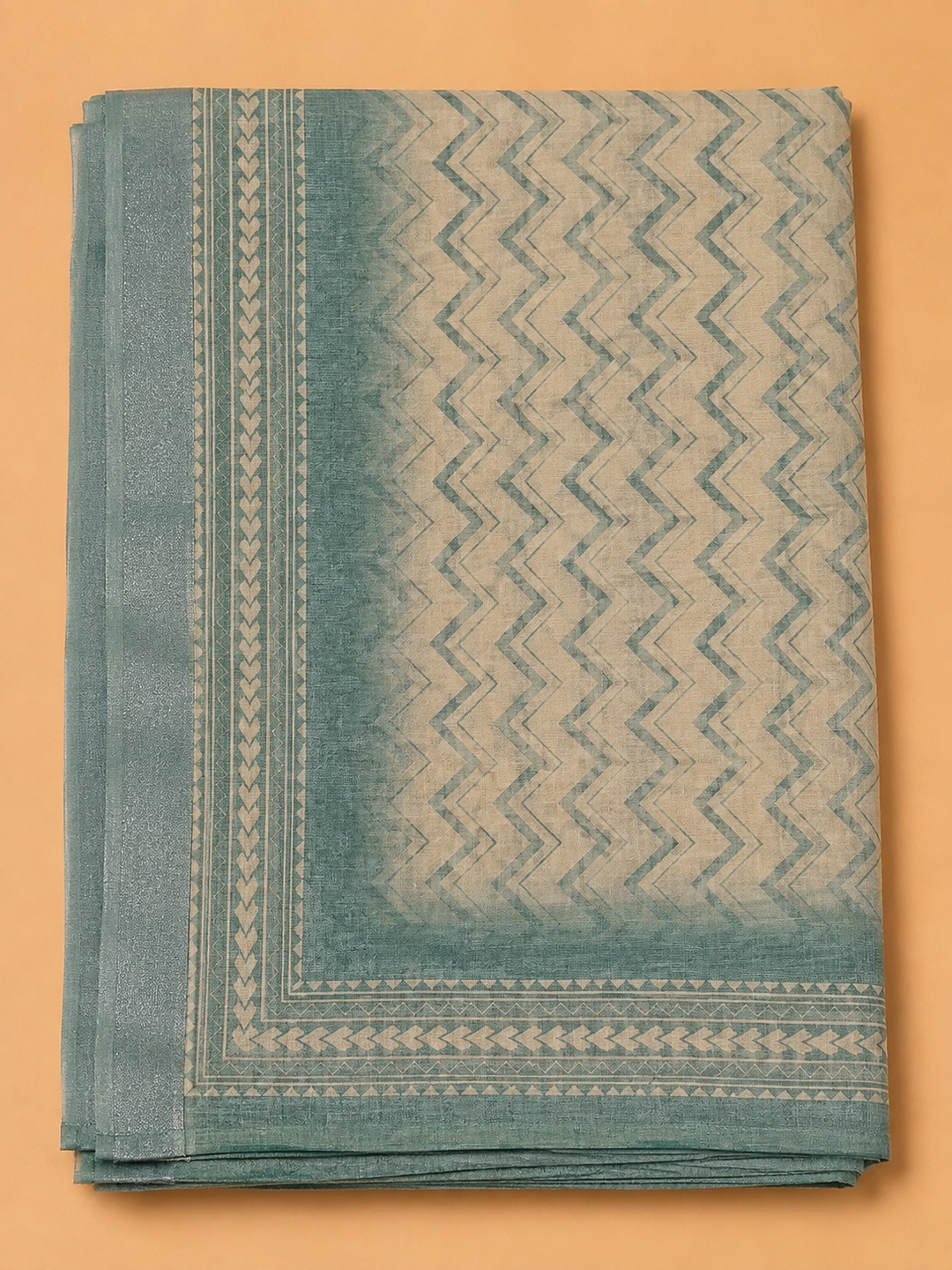 Rama Green Linen Blend Embroidered Unstitched Dress Material
