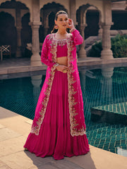 Sequins Work Jacket Style Georgette Lehenga