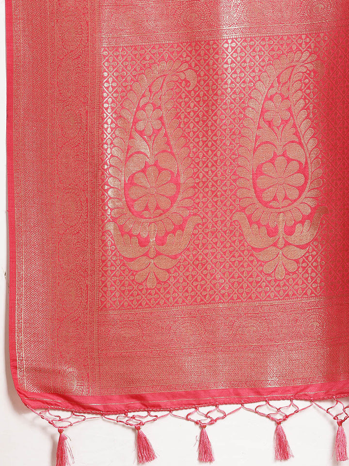 Zari Jaal Woven Art Silk Saree