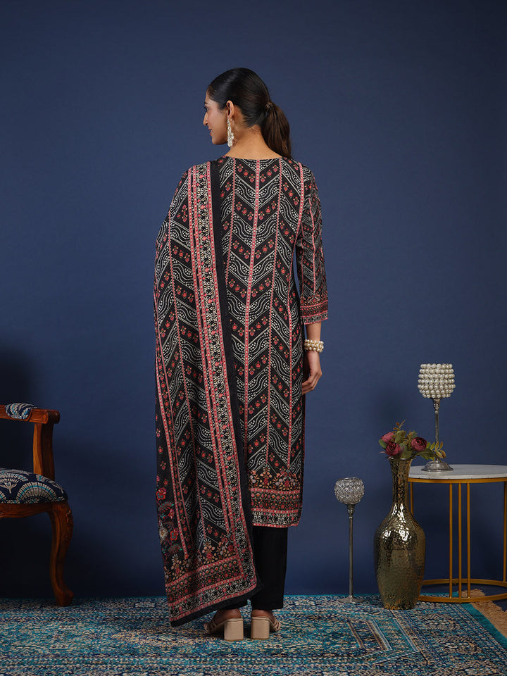 Printed Muslin Kurta With Pant &amp; Dupatta