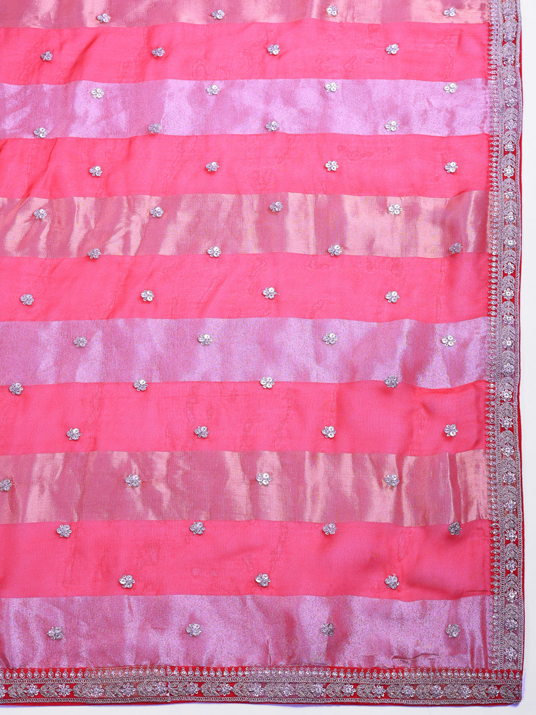 Embroidered Organza Suit Set With Dupatta
