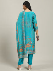 Printed Muslin Kurta With Pants & Dupatta