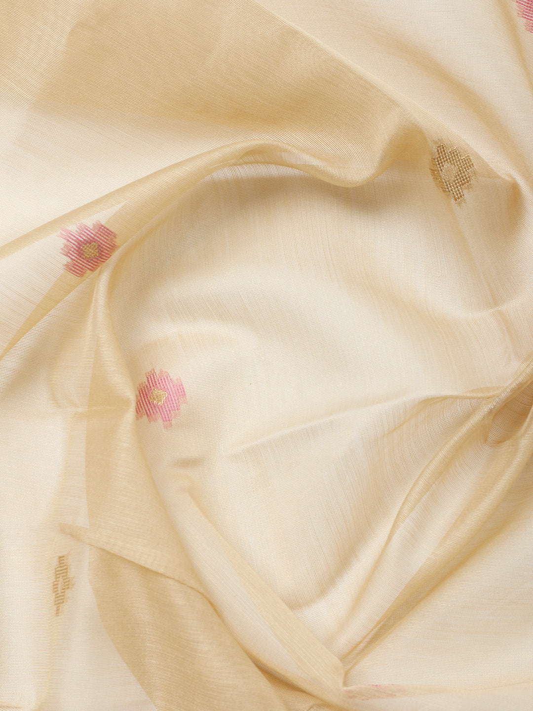 Printed Chanderi Unstitched Suit With Pant &amp; Dupatta