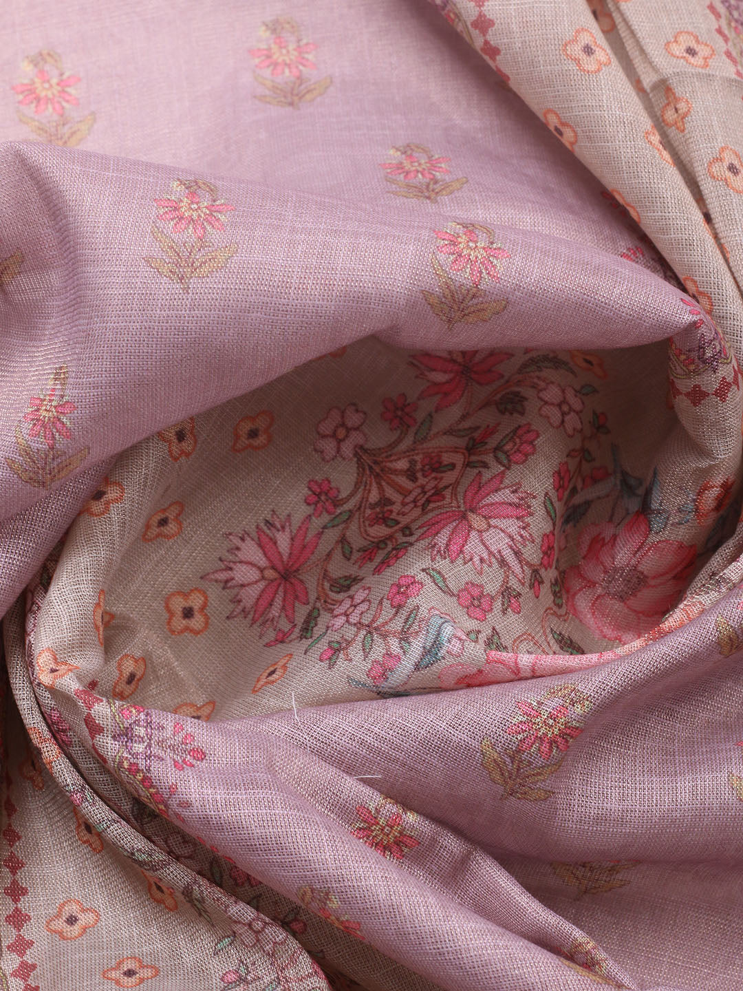Printed Tissue Unstitched Suit With Pant &amp; Dupatta