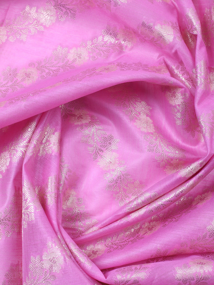 Woven Design Chanderi Unstitched Suit With Pant &amp; Dupatta