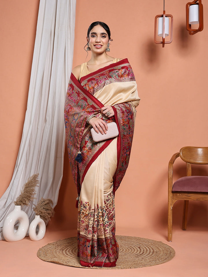 Digital Printed Art Silk Saree